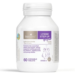Kẹo Tăng chiều cao Bio Island Lysine Step Up for Youth 60 Chewable tablets