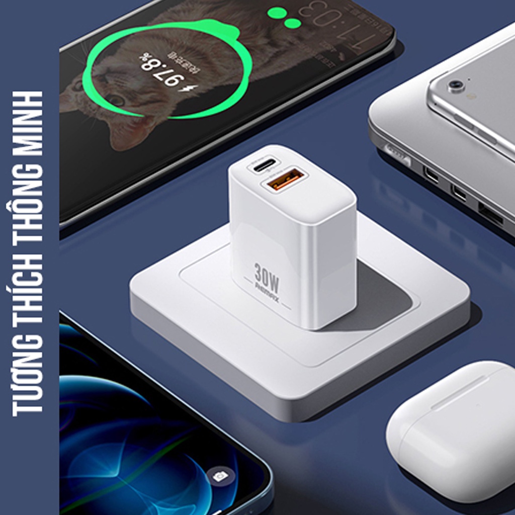 Củ Sạc Nhanh 2 Công 30W Remax RP-U82  Hàng Chính Hãng Remax
