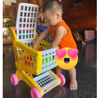🔥HOT🔥 Xe Đẩy Siêu Thị Cho Bé Kèm Đồ Chơi Cho Bé Tập Đi Chợ, Chở Búp Bê, Thú Bông Đi Chơi. Xe HT7880 Phát Triển Kỹ Năn