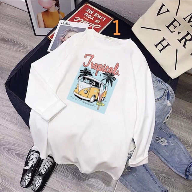[1-9] ÁO THUN TRẮNG DÀI TAY HÌNH | BigBuy360 - bigbuy360.vn