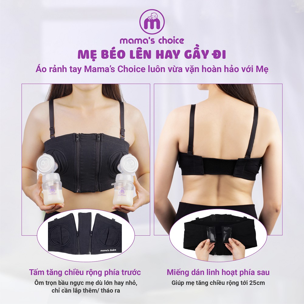 Áo Hút Sữa Rảnh Tay Mama’s Choice, Mặc Hút Sữa Cho Mẹ, Có Dây Giữ Bình Hút Sữa Chắc Chắn, Chất Liệu Thoáng Khí, Freesize