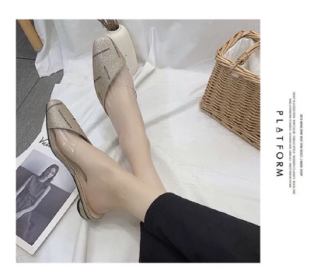 Giày sục kim sa pha mica
