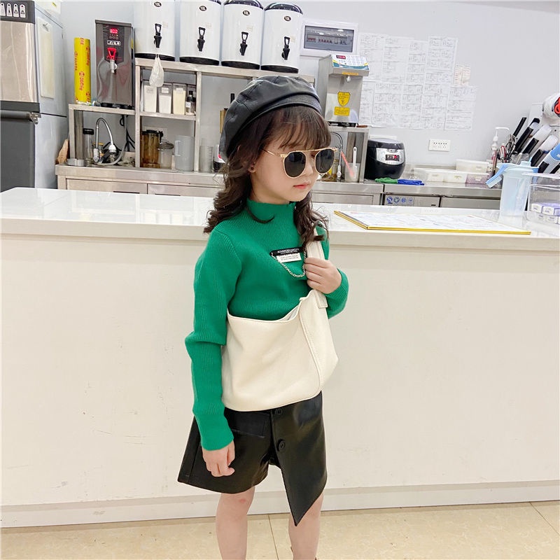 Túi Đeo Vai Màu Trơn Phong Cách Hàn Quốc Cổ Điển Thời Trang Mới Cho Bé Gái