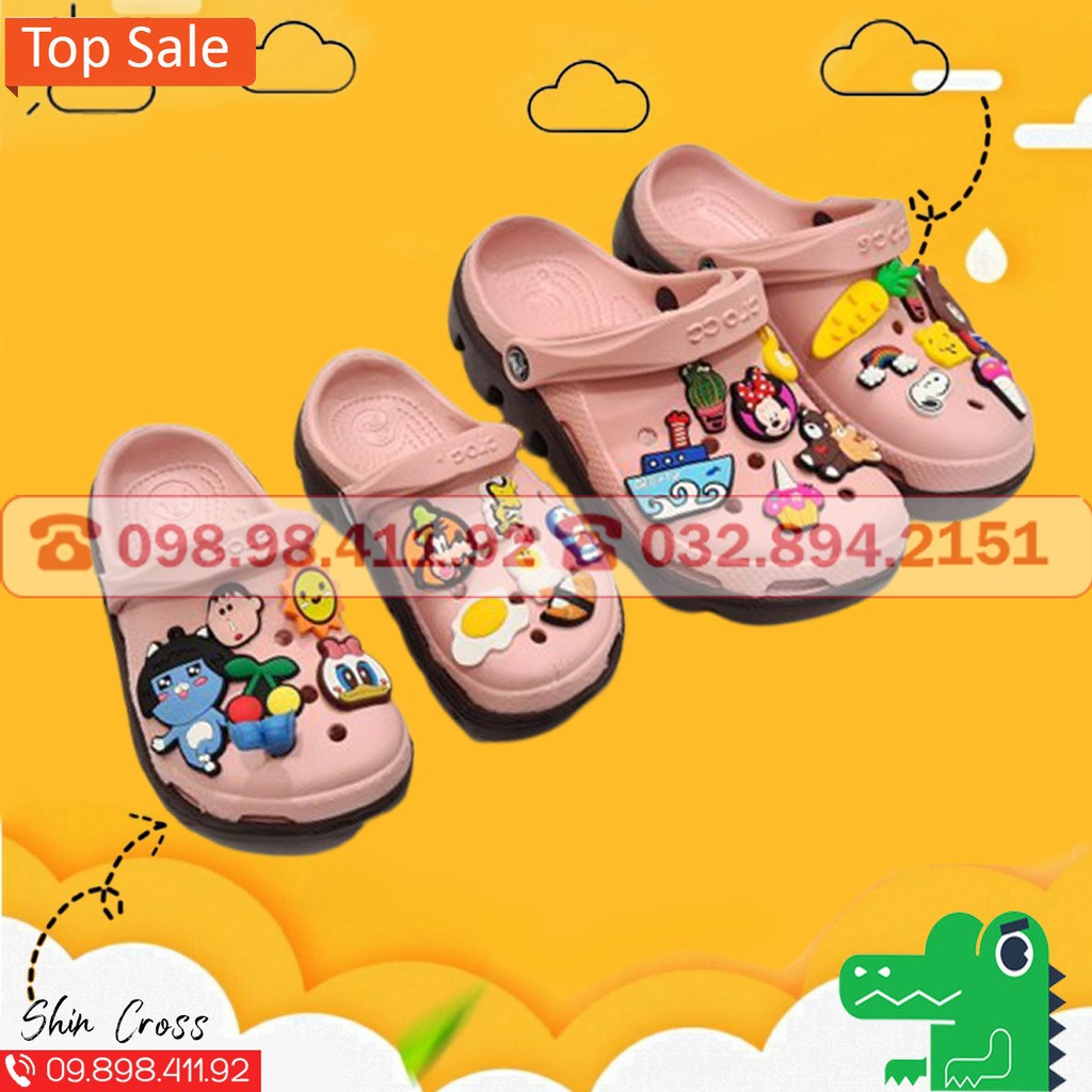 dép Cross cho bé đế lượn sóng các màu DEPCR6TMMN1 tặng thêm 6 jibiiz
