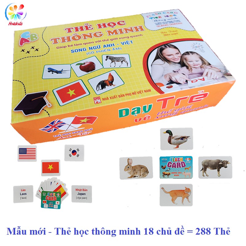 {Mẫu Mới 18 Chủ Đề} Bộ thẻ học thông minh 18 chủ đề song ngữ Flash card cho bé