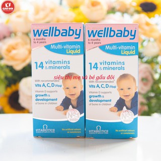 Multi Vitamin WellBaby Liquid bổ sung Vitamin cho bé 150ml 6M - 4Y