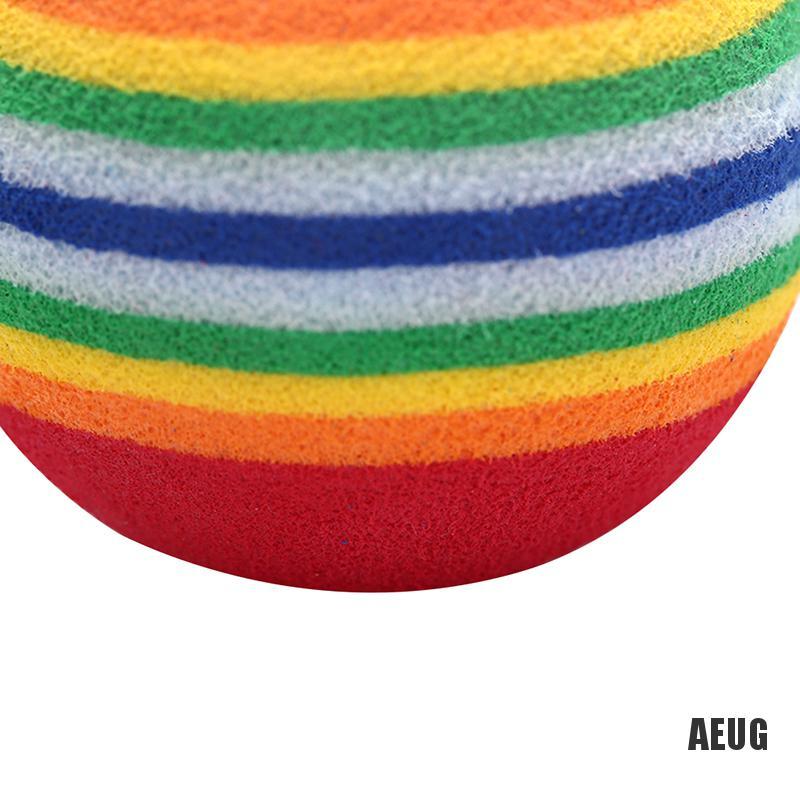 Set 10 Quả Bóng Golf Xốp Họa Tiết Kẻ Sọc Màu Cầu Vồng Hỗ Trợ Luyện Tập