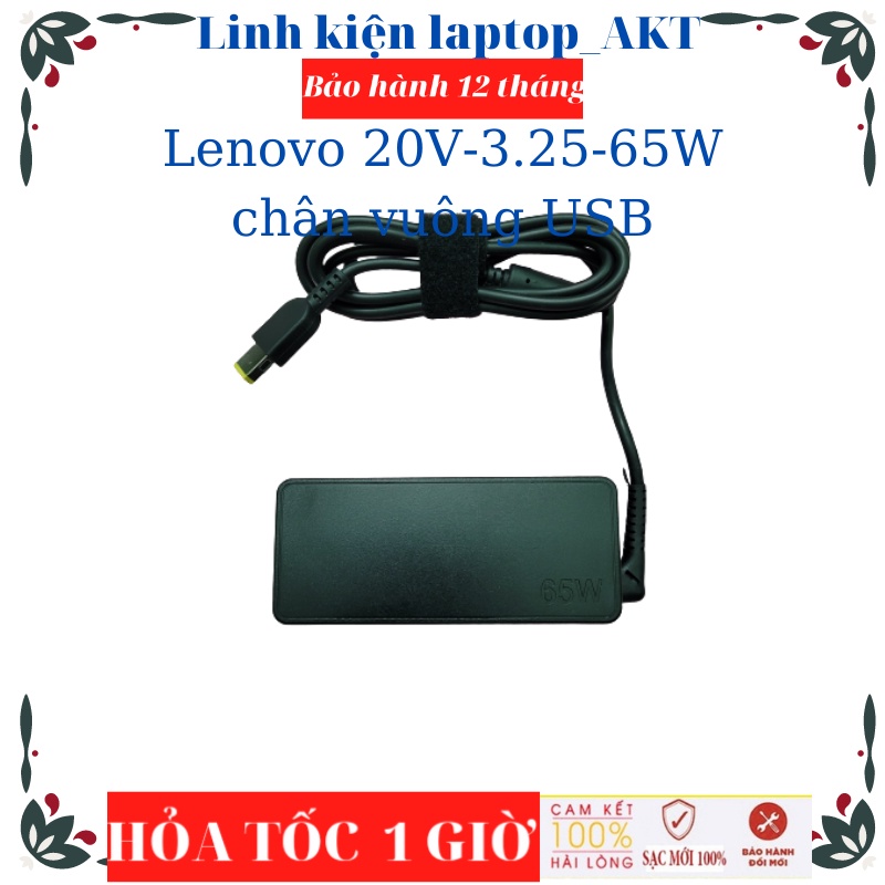 Sạc Laptop Lenovo 20V-3.25A -65W-ZIN chân USB G40 G50 G70 Thinkpad E440 E450 E550 T430 T440 T450 T460 Ideapad Flex 2 3