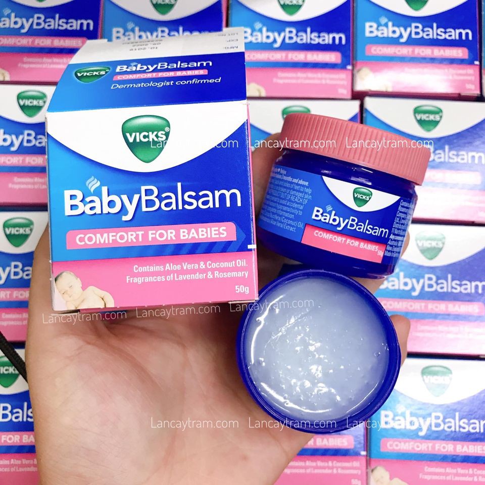 DẦU BÔI ẤM NGỰC GIỮ ẤM, GIẢM HO, NGẠT MŨI CHO TRẺ VICKS BABY BALSAM 50G