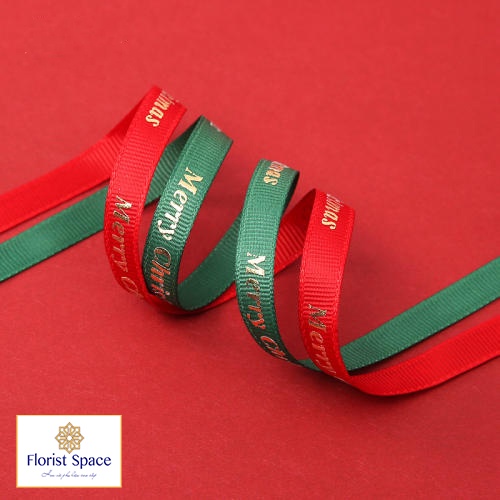 Ribbon 1cm Merry Christmas