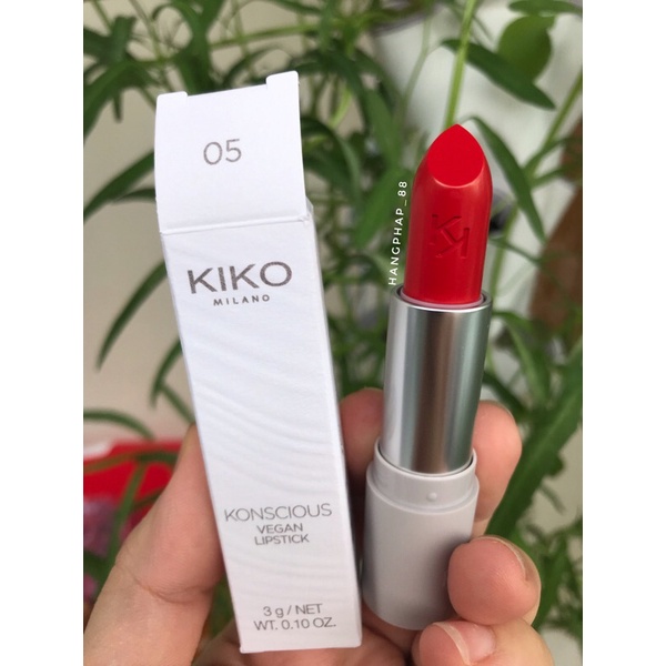 Son hữu cơ Kiko Konscious vegan 04 đỏ thuần/ 05 - đỏ cam