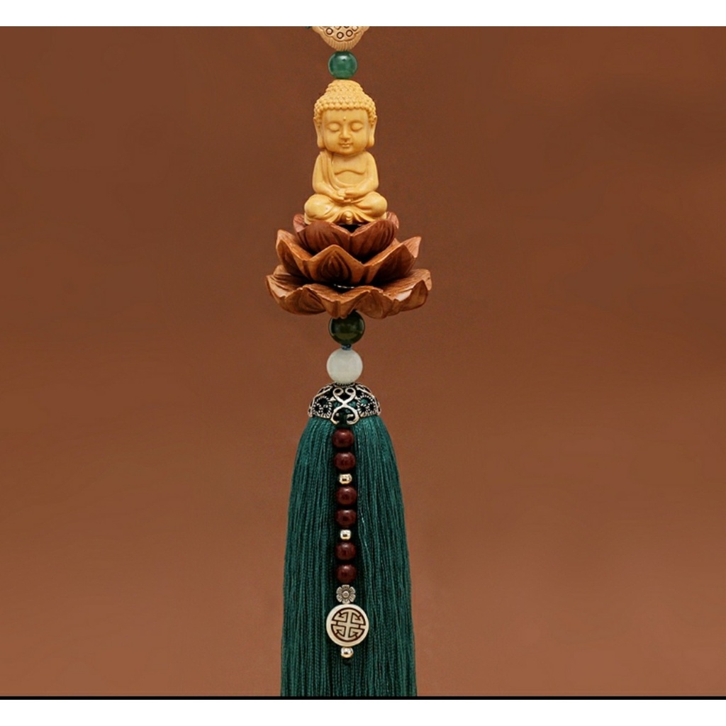 Dây Treo Xe Ô Tô Tượng Phật Bà Quan Âm Ngồi Đài Sen - Khánh Treo Xe Ô Tô Trang Trí Ô Tô, Xe Hơi