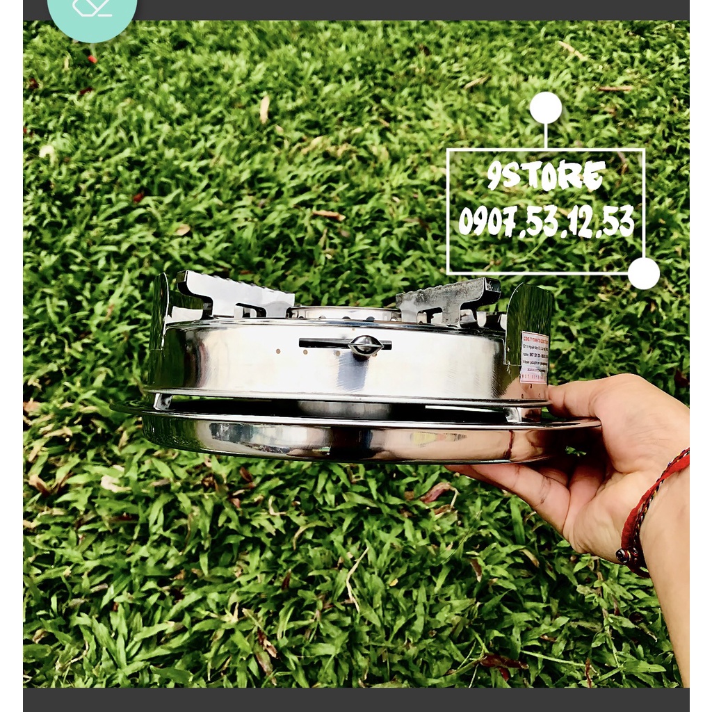 Bếp cồn cao cấp không gỉ sét - full inox 430 cao cấp - có chắn gió - MS T2 - thương hiệu 9SHOP