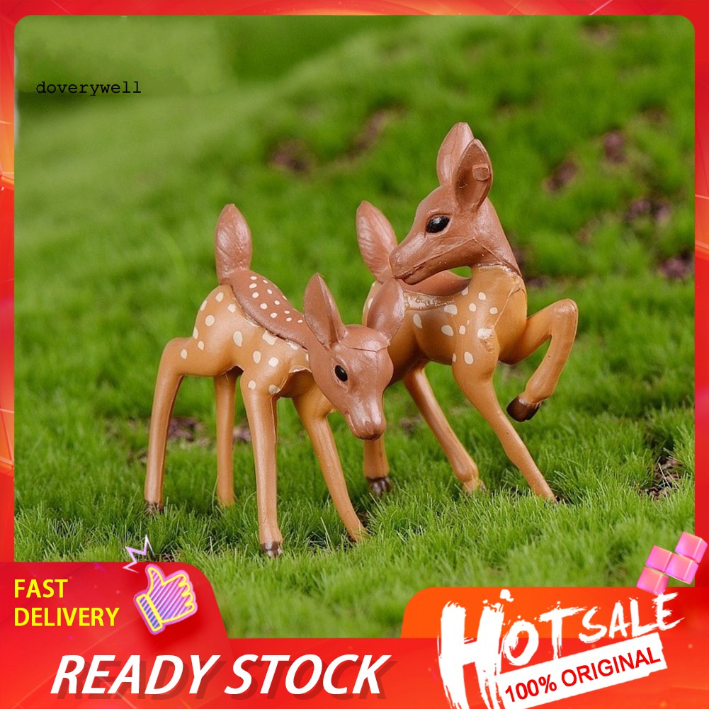 2 mô hình hươu nhỏ xinh trang trí tiểu cảnh