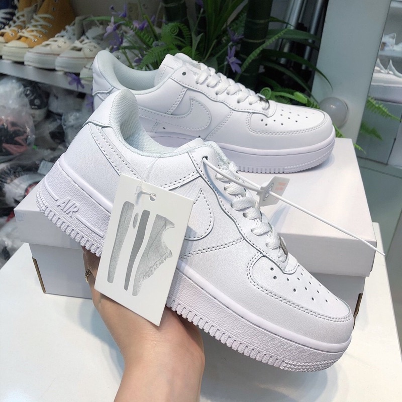 Giày Thể Thao Nam Nữ Cao Cấp , Giày Sneaker Nike Air Force 1 AF1 Full Trắng Cổ Thấp Dễ Phối Đồ Giá Học Sinh, Sinh Viên