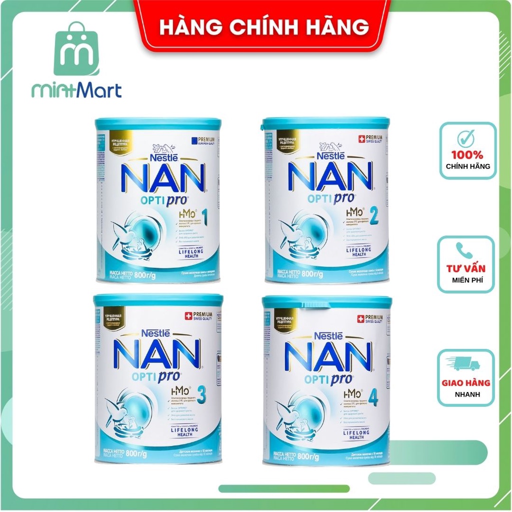 Sữa Nan Nga Optipro số 1, 2, 3, 4 hàng chính hãng hộp 800gr