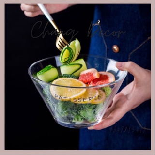 Tô thủy tinh trộn salad, tô thủy tinh decor