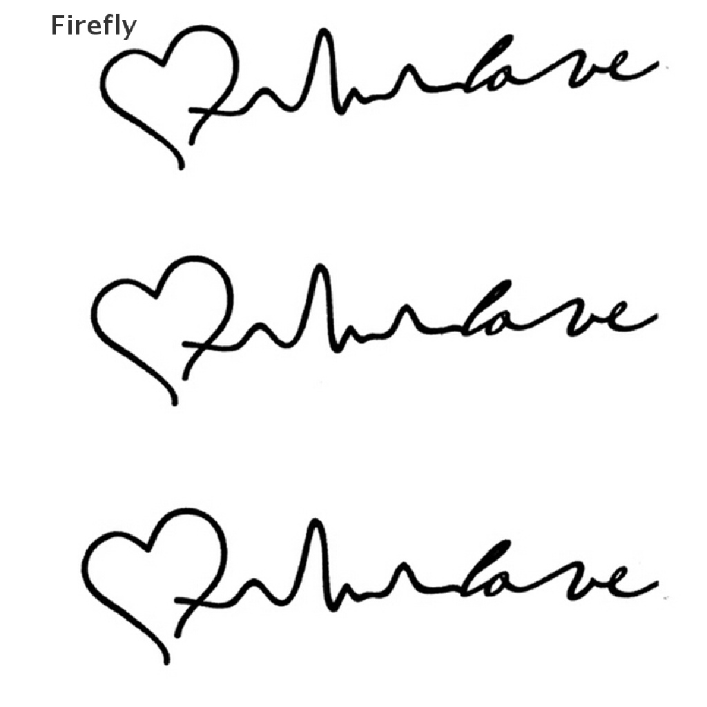 Hình Xăm Dán Trái Tim Màu Đen Chống Thấm Nước Độc Đáo