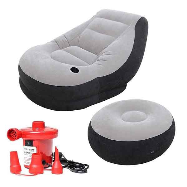 GHẾ HƠI TỰA LƯNG BỌC NHUNG, SOFA LƯỜI  ĐỌC SÁCH [TẶNG KÈM BƠM HÚT ĐIỆN 2 CHIỀU]