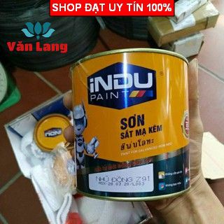 Sơn sắt mạ kẽm INDU màu Nhũ Đồng Z91 800ml Bám dính tốt, bền màu, độ bóng cao - Chính Hãng