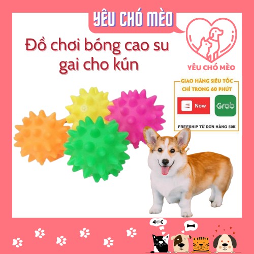 BÓNG CAO SU GAI ĐỒ CHƠI CHO CHÓ MÈO - BÓNG CAO SU ĐỒ CHƠI CHO THÚ CƯNG