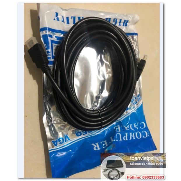 Dây Cáp tín hiệu hdmi tròn màu đen bọc cao su dài 5m Full HD chuẩn 1.4 chống nhiễu cực tốt