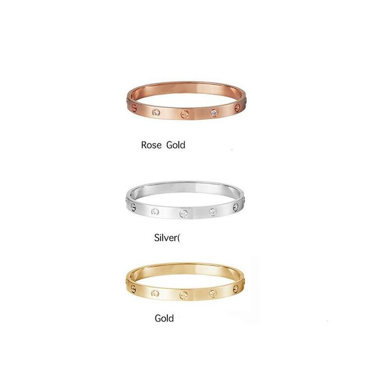 Vòng tay thép titan mạ vàng hồng 18K mới