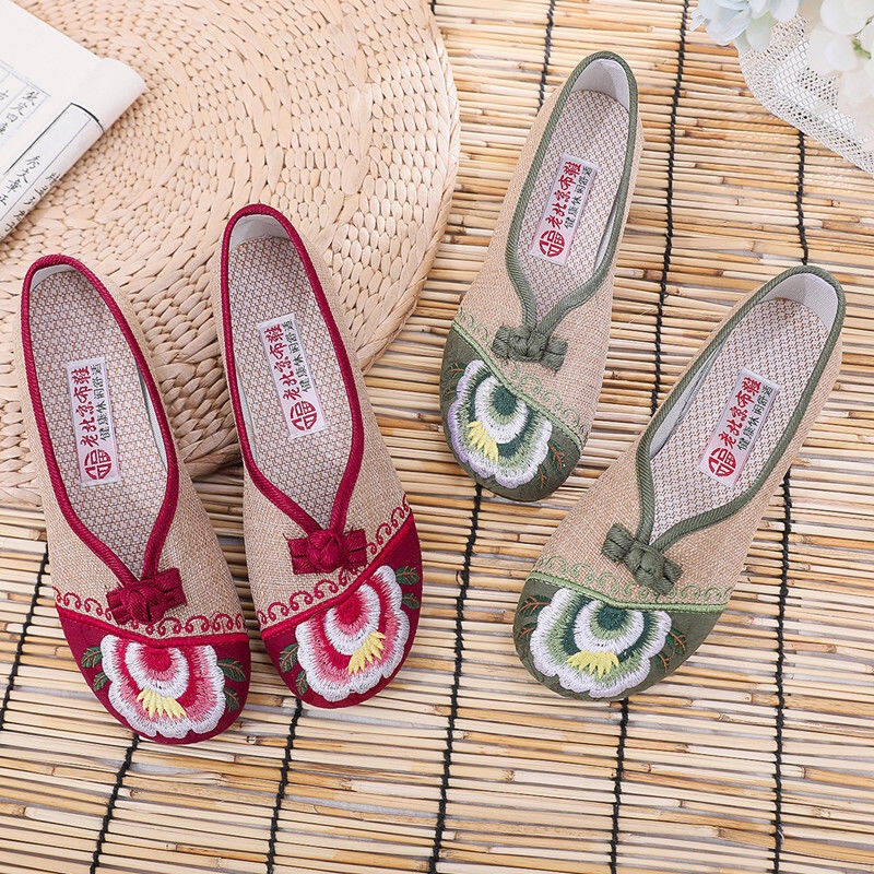 Giày Búp Bê Thêu Họa Tiết Xinh Xắn Dành Cho Nữ