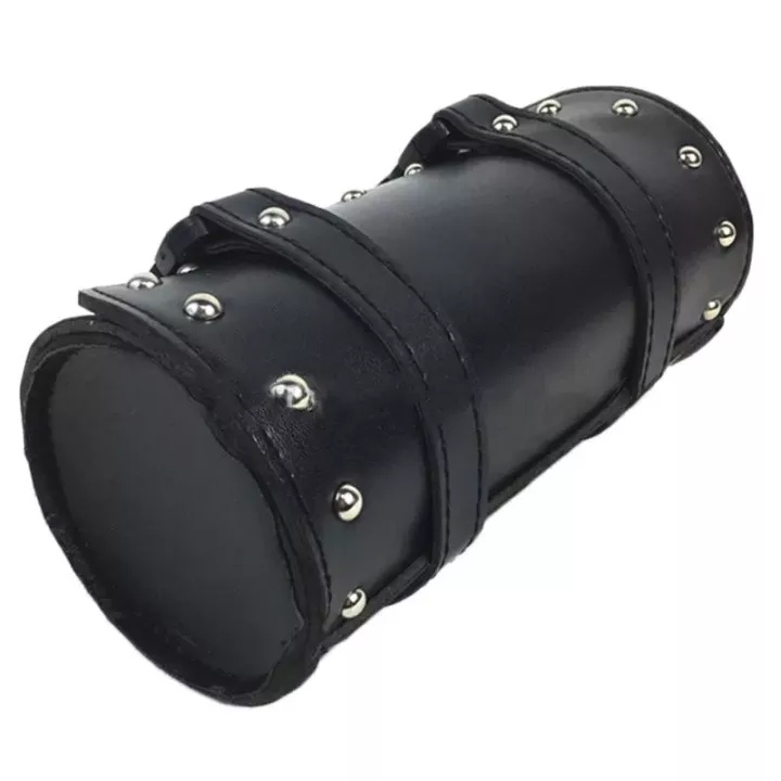 Túi Trống Tròn Mini 21cm Đuôi Xe Máy Chống Nước cho xe Moto/xe đạp bằng da PU