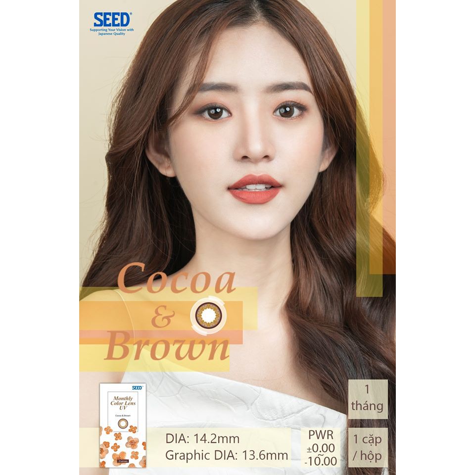 [Tặng quà khi mua 1 cặp] Kính áp tròng SEED Monthly Color Lens UV nhật bản 1 tháng có màu độ từ 0,00 đến -10,00