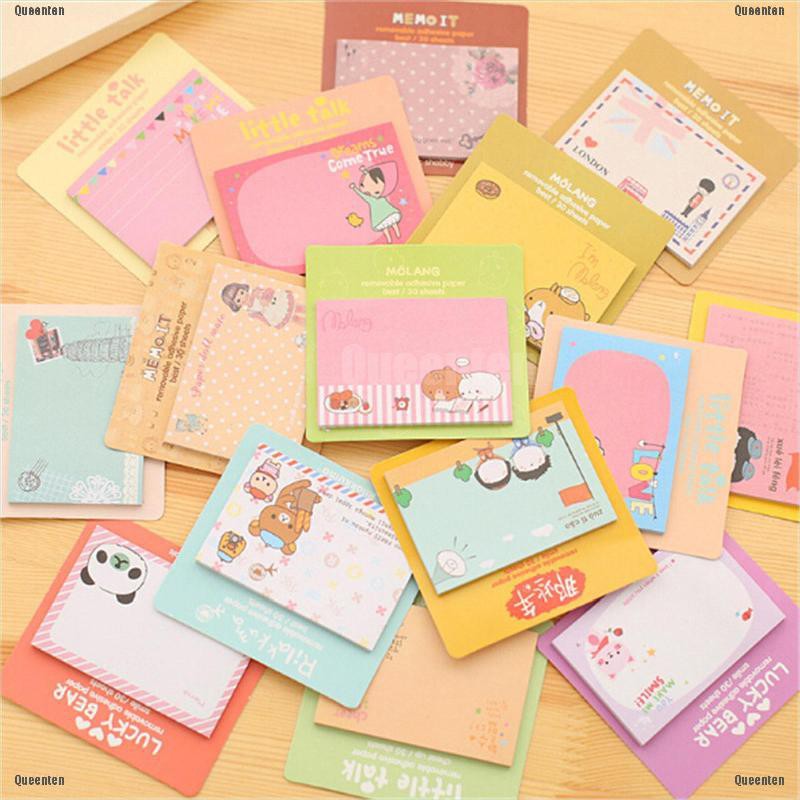 ★Queen★2pc Cute Cartoon Animal Sticky Note Memo Pad Notebook Label Stationery Gift