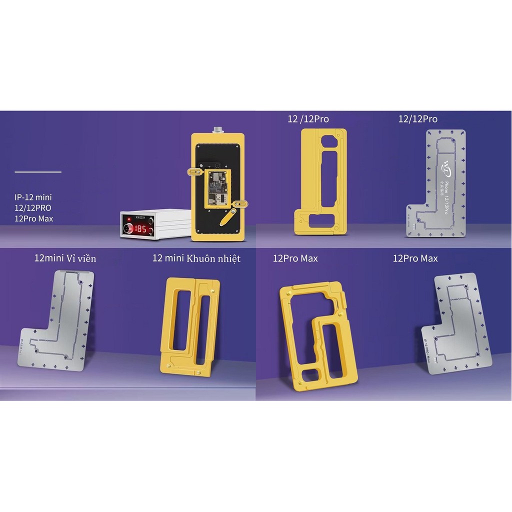 Bộ khuôn tách main IP 12mini/ 12-12Pro/ 12ProMax cho đế WL 203H