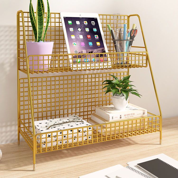 Giá Sắt Hai Tầng Đựng Mỹ Phẩm Đồ Dùng Sắp Xếp Gọn Gàng Để Bàn Cho Nhà Tắm