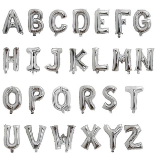 Bóng chữ màu bạc 40cm - silver foil letter balloon 40cm bso35