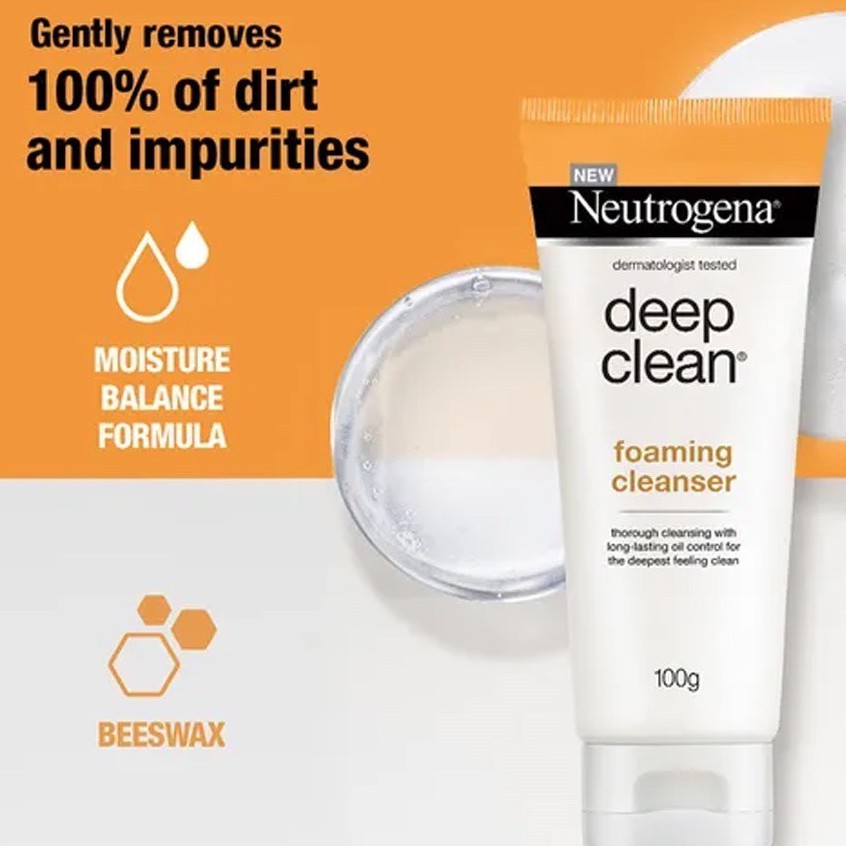 Sữa Rửa Mặt NEUTROGENA làm sạch sâu &amp; kiểm soát nhờn - NEUTROGENA Deep Clean Foaming Cleanser