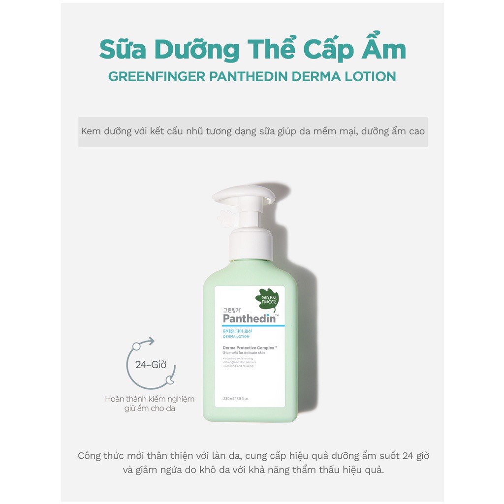 Sữa Dưỡng Ẩm Buổi Sáng Cho Trẻ Sơ Sinh (0-36 tháng) Greenfinger Panthedin Derma Lotion 230ml