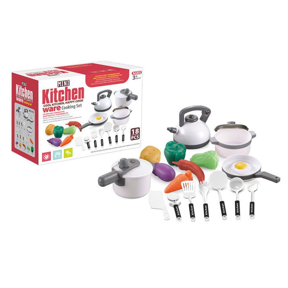 Bộ 18 Món Đồ Chơi Nhà Bếp Bằng Nhựa Thiết Kế Dễ Thương Cho Bé