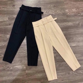 QUẦN BAGGY vải cạp cao kèm đai