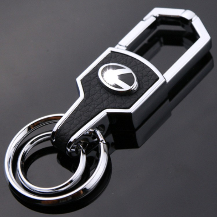 MK01 - Móc treo chìa khóa xe trang trí chất liệu hợp kim bọc da gắn logo các hãng xe Toyota,Ford,Mazda,Kia...