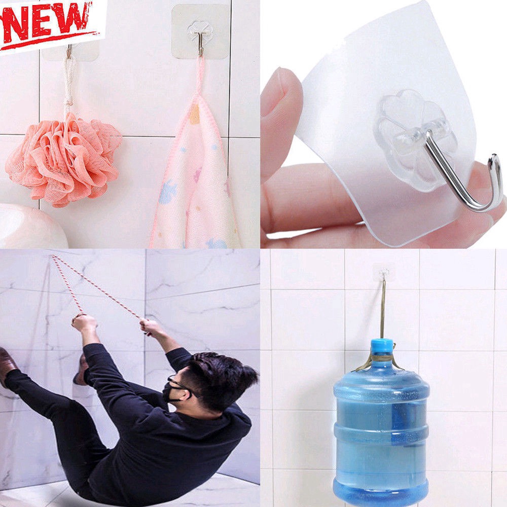 Set 2 Móc Treo Đồ Có Giác Hút Trong Suốt Tiện Dụng