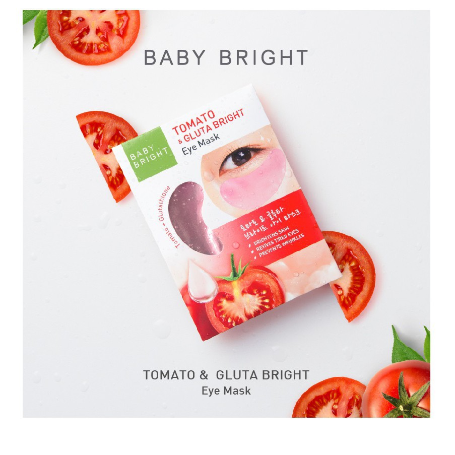 [Auth Thái] Mặt Nạ Dưỡng Trắng Da Mắt Cà Chua và Gluta Baby Bright Tomato &amp; Gluta Eye Mask ( 2 miếng )