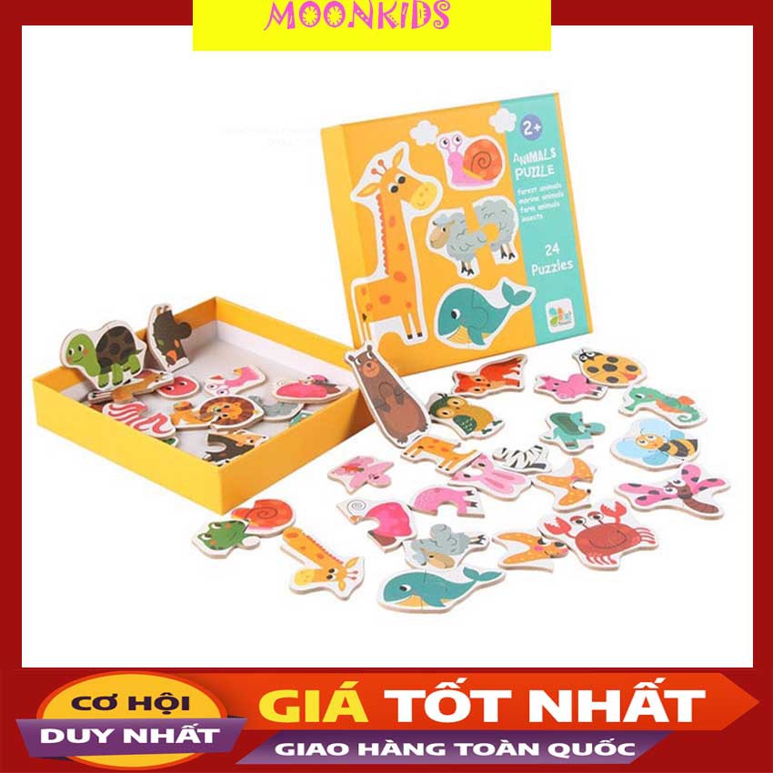 Đồ Chơi Ghép hình PUZZLE 2 mảnh hộp BÌA BẢN TO ĐẸP|