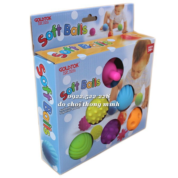 Bộ bóng phát triển cảm quan xuất khẩu 6 chi tiết cho bé 0-18 tháng