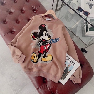 Áo nỉ mickey dài tay dành cho nữ chất đẹp hình thật
