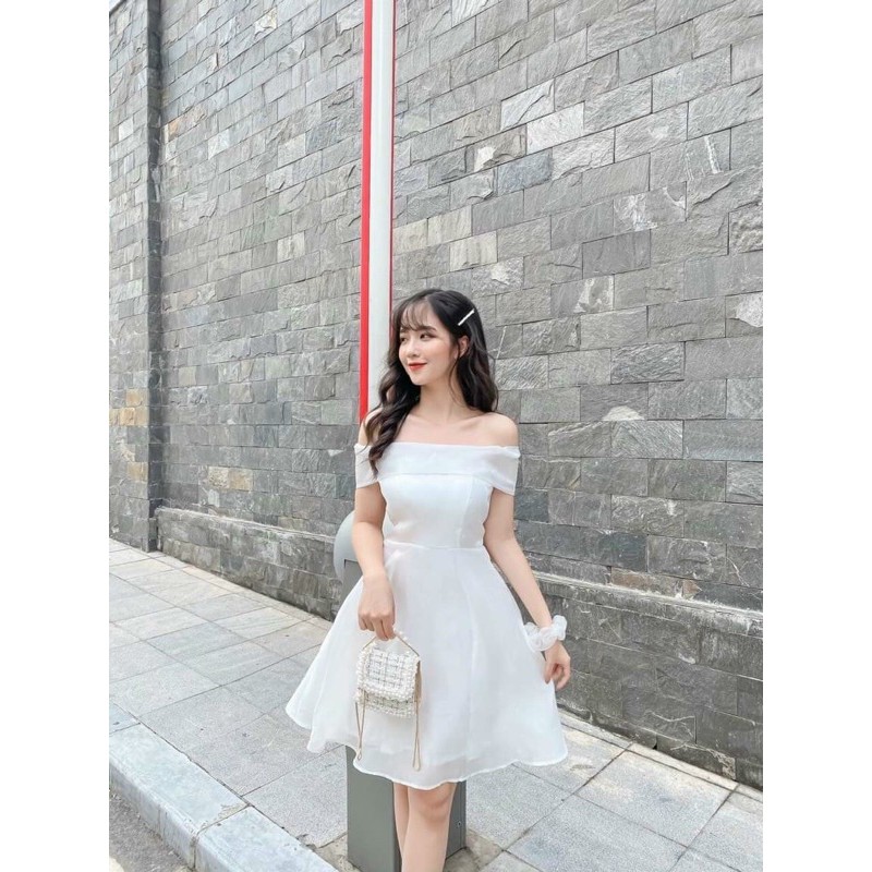 Đầm công chúa trễ vai cực xinh đi chơi, đi tiệc. Đầm thiết kế 2 lớp