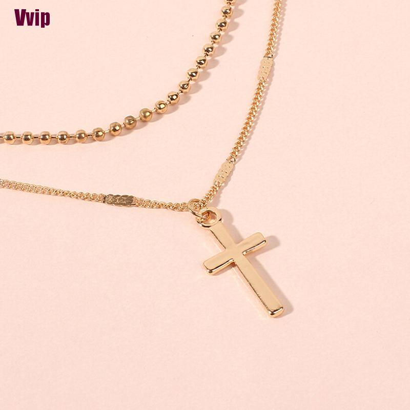 vòng cổ Nhiều Lớp Mặt Hình Thánh Giá Phong Cách Bohemian