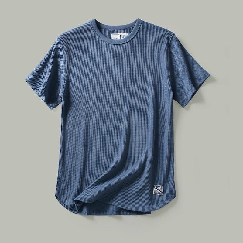 Áo thun nam cộc tay cổ tròn chất thun cotton tổ ong xuất nhật co giãn 4 chiều