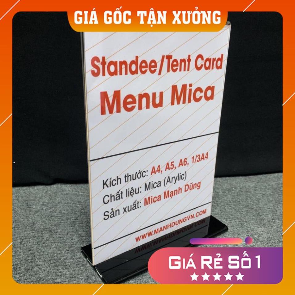 Combo 03 Kệ Menu Mica A5 - Đế lùa 02 mặt Mica Siêu Trong