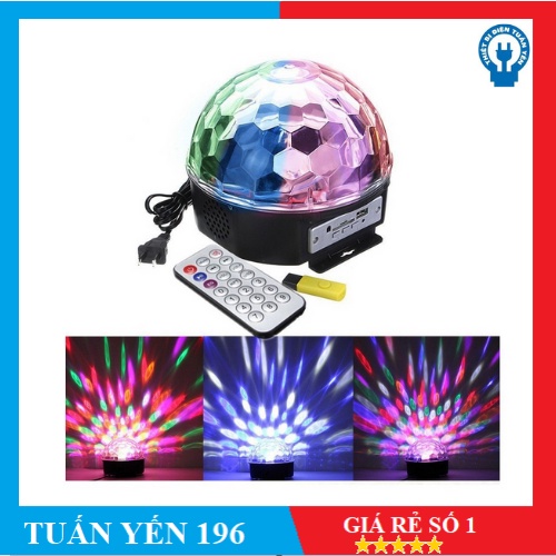 Đèn Led Trang Trí Sân Khấu Cầu Xoay Cảm Biến Nhạc kèm USB