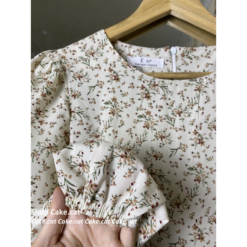 Váy hoa cỏ vintage nhẹ nhàng